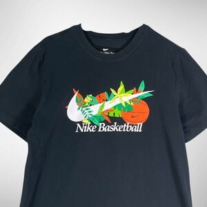 Nike Basketball Graphic Tee Black Size Large Dri-Fit Cotton Polyester Blend